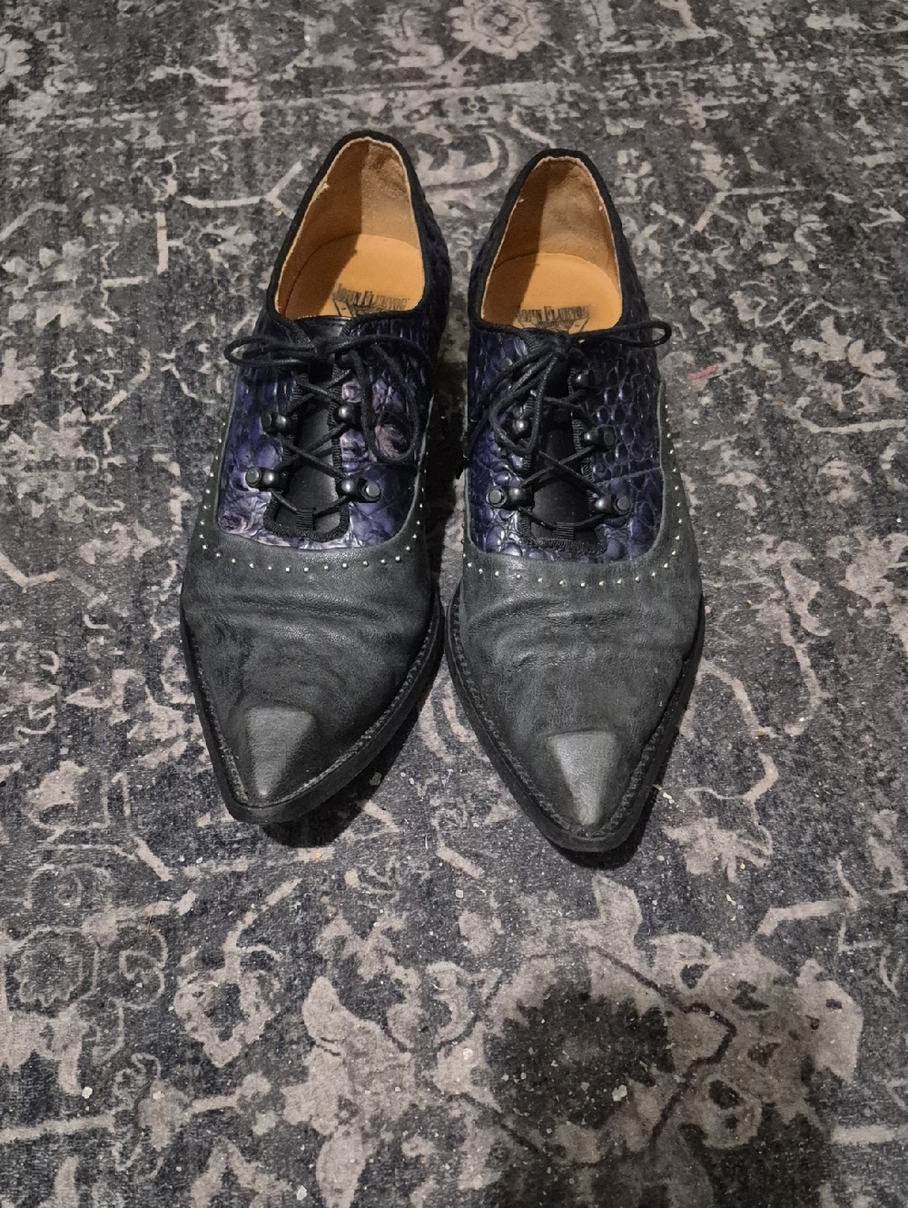 John Fluevog Imperial Swordfish Purple And Blue